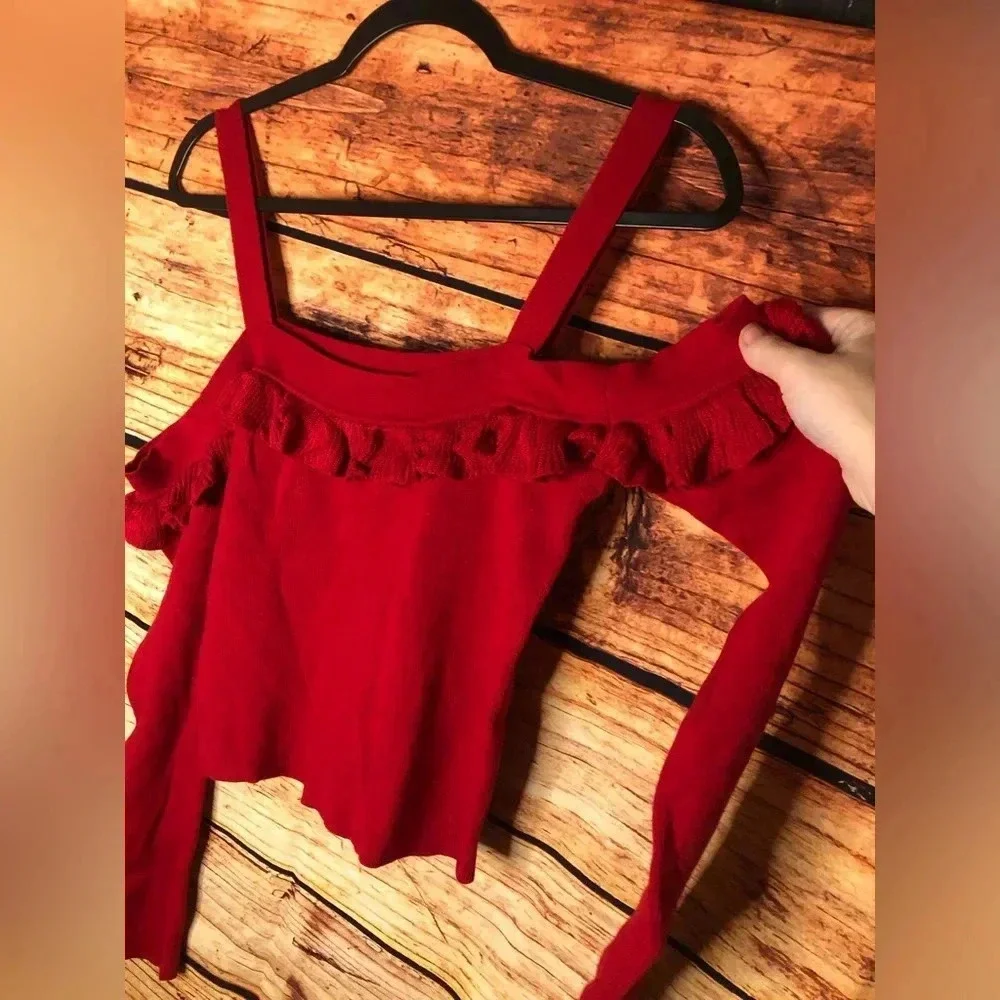 Cold Shoulder Ruffle Top